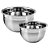 Conjunto 2 Bowl Aço Inox 22 e 18 cm Tigela Multiuso Profissional Fundo Cozinha Completa Gourmet - Imagem 4