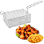 Peneira Cesto Fritura Fritadeira Retangular Arame 24x17x10cm - Imagem 3