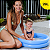 Piscina Banheira Inflável Baby Infantil Redonda 28L Azul - Imagem 3