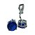 Brinco de Pressão Solitário Redondo com Zircônia Azul Safira | Elegância Delicada e Sofisticada - Prateado - Imagem 1
