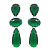 Brinco de Pressão Pretiosus Raridade - Uma Pérola de Elegância - Verde Esmeralda Prateado - Imagem 1