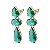 Brinco de Pressão Pretiosus Raridade - Uma Pérola de Elegância - Verde  Tiffany Dourado - Imagem 1