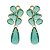 Brinco de Pressão BP Accessories - Clipe Retrô com Zircônias Verde Tiffany e Pingente Gota - Elegância Refinada Pretiosus - Imagem 3