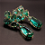 Brinco de Pressão BP Accessories - Clipe Retrô com Zircônias Verde Tiffany e Pingente Gota - Elegância Refinada Pretiosus - Imagem 1