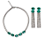 Conjunto BP com Choker de Zircônias Ovais e Brinco de Pressão com Franjas | Escolha Entre Banho Ouro com Azul Aquamarine ou Prata com Verde Tiffany - Imagem 2