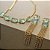 Conjunto BP com Choker de Zircônias Ovais e Brinco de Pressão com Franjas | Escolha Entre Banho Ouro com Azul Aquamarine ou Prata com Verde Tiffany - Imagem 4