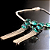 Conjunto BP com Choker de Zircônias Ovais e Brinco de Pressão com Franjas | Escolha Entre Banho Ouro com Azul Aquamarine ou Prata com Verde Tiffany - Imagem 1