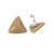 Brinco de Pressão Triangular Bege Avelã | Sem Furo | Clipe Prata 925 | 3 cm | Coleção Mocha - Imagem 1