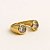 Anel BP Accessories Regulável Zircônias Duplas | Banho Ouro 18K ou Prata 925 - Imagem 1