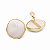 Brinco de Pressão Branco Redondo Orgânico com Borda Dourada | Clipe Ômega Francês com Silicone | 3,0 x 3,0 cm - Imagem 3