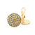 Brinco de Pressão Redondo com Clipe Retrô - Elegância e Conforto - Cristal Dourado - Imagem 1