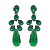 Brinco de Pressão Pretiosus  Nobreza - Sete Pedras, Uma Afirmação de Elegância - Verde Esmeralda - Imagem 1