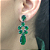 Brinco de Pressão Pretiosus  Nobreza - Sete Pedras, Uma Afirmação de Elegância - Verde Esmeralda - Imagem 2