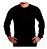 Camiseta Manga Longa Preta  Básica Lisa Camisa Blusa -  Malha Fria - Imagem 1