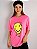 Camiseta Boyfriend Smiley Rosa Neon Estonada - Imagem 4