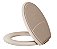 Assento Sanitario OVAL Almofadado PLUS SLIM Bege Metasul - Imagem 1