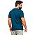 Camiseta Slim Masculina Básica Algodão Part.B Azul - Imagem 3