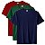 Kit com 3 Camisetas Masculina Básica Algodão Premium Azul Verde e Vinho - Imagem 1
