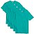 Kit com 5 Camisetas Slim Masculina Básica Algodão Part.B Verde Água - Imagem 1