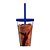 Copo Shake com Tampa e Canudo Azul 500ml - Acrilico PS - Imagem 2
