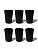 Kit 6 Copos Policarbonato Preto 200ml - Imagem 1