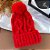 Touca Gorro Pompom Grossa Brilho Vermelha - Imagem 1