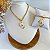 Conjunto Folheado Ouro 18k Colar e Pulseira  Letra Inicial Oval Resinado - Imagem 1