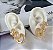 Trio Brincos Folheado Ouro 18k e Prata 925 Argolas Cravejadas - Imagem 1