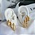Trio Brincos Folheado Ouro 18k e Prata 925 Argolas Gota Abaulada - Imagem 1