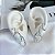 Trio Brincos Folheado Prata 925 Argolas Cravejada - Imagem 2
