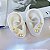 Trio Brincos Folheado Ouro 18k e Prata 925 Bolinha Trabalhada - Imagem 1