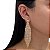 Brinco Folheado Ouro 18k e Prata 925 Franja Strass Losango Pirâmide - Imagem 1