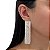 Brinco Folheado Ouro 18k e Prata 925 Franja Strass Quadrado Menor - Imagem 2