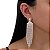 Brinco Folheado Ouro 18k e Prata 925 Franja Strass Losango Torre - Imagem 2