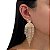 Brinco Folheado Ouro 18k e Prata 925 Franja Strass Arco Fechado - Imagem 1