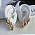 Trio Brincos Folheado Ouro 18k e Prata 925 Argolas Gota Abaulada - Imagem 1
