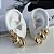 Trio Brincos Folheado Ouro 18k e Prata 925 Argolas Abaulada - Imagem 1