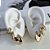 Trio Brincos Folheado Ouro 18k e Prata 925 Argolas Abaulada - Imagem 1