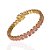 Bracelete Folheado Ouro 18k e Prata 925 Quadrado Cravejado - Imagem 1