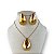 Conjunto Folheado Ouro 18k e Prata 925 Gota Grande - Imagem 1