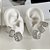 Trio Brincos Folheado Ouro 18k e Prata 925 Argolas Quadrada Cravejada - Imagem 2