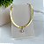 Choker Folheada Ouro 18k e Prata 925 Fita Laminada Ponto de Luz Coração - Imagem 1