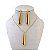 Conjunto Folheado Ouro 18k e Prata 925 Gota Comprida - Imagem 1