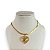 Choker Folheada Ouro 18k e Prata 925 Fita Laminada Coração Strass - Imagem 1