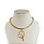 Choker Folheada Ouro 18k e Prata 925 Fita Laminada Nossa Senhora Strass - Imagem 1