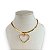 Choker Folheada Ouro 18k e Prata 925 Fita Laminada Coração Strass - Imagem 1