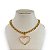 Colar Folheado Ouro 18k Correntaria Coração Strass - Imagem 1