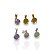 Pingente Folheado Ouro 18k e Prata 925 Redondo Penduricalho Cristal - Imagem 2