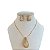 Conjunto Folheado Ouro 18k e Prata 925 Gota Cravejada - Imagem 1