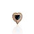 Berloque Charm Folheado Ouro 18k e Prata 925 Coração Cristal Cravejado - Imagem 3